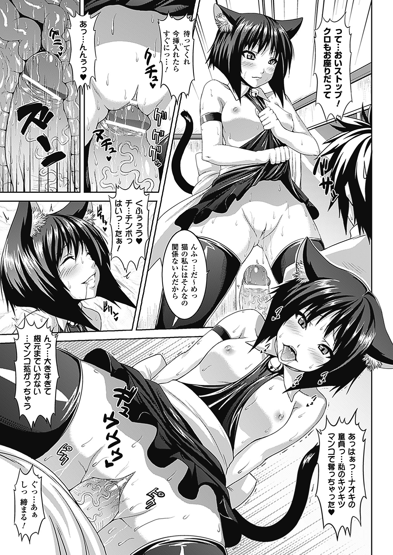 【エロ漫画】ご主人様に擬人化された犬と猫たち…人間となった彼女たちはお礼にご奉仕フェラやパイズリをして3Pで中出しいちゃラブセックスしちゃう【ソメジマ：マイスイートペット】