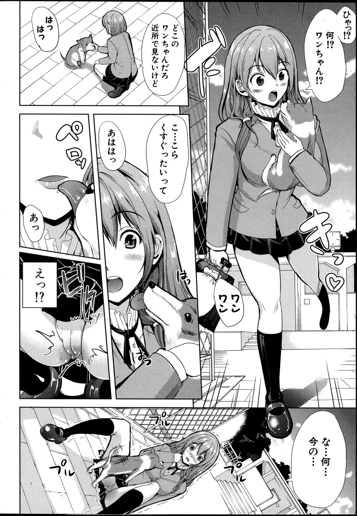 【エロ漫画】ペットとしてドMにハメられる事が巨乳JK…ご奉仕フェラをして生ハメ中出しいちゃラブセックスしちゃう【弥美津ヒロ：飼い主様になってよネッ!】