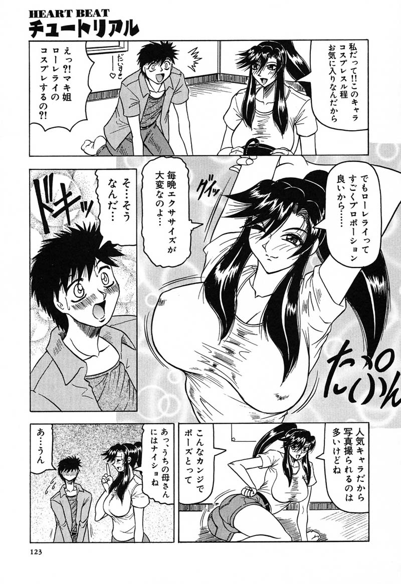 【エロ漫画】コスプレ衣装で従兄弟を誘惑しちゃう巨乳のお姉さん…おっぱい揉みや生ハメ中出しいちゃラブセックスで中出し絶頂アクメ堕ちしちゃう【じゃみんぐ：HEART BEATチュートリアル】